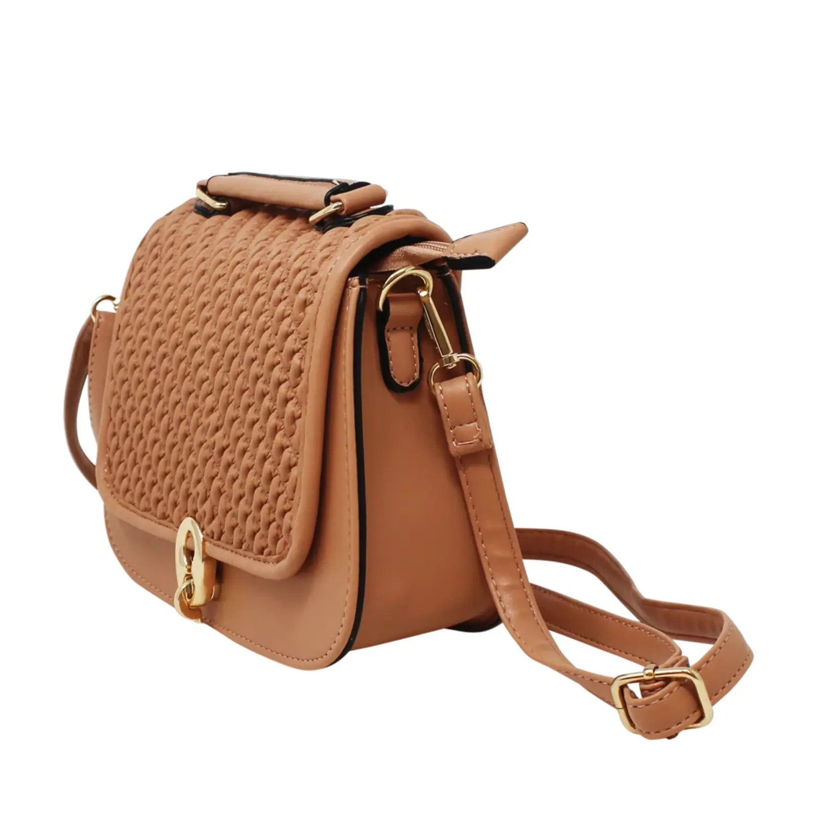 Small Rouched Front Crossbody with Clasp Button - Image 12