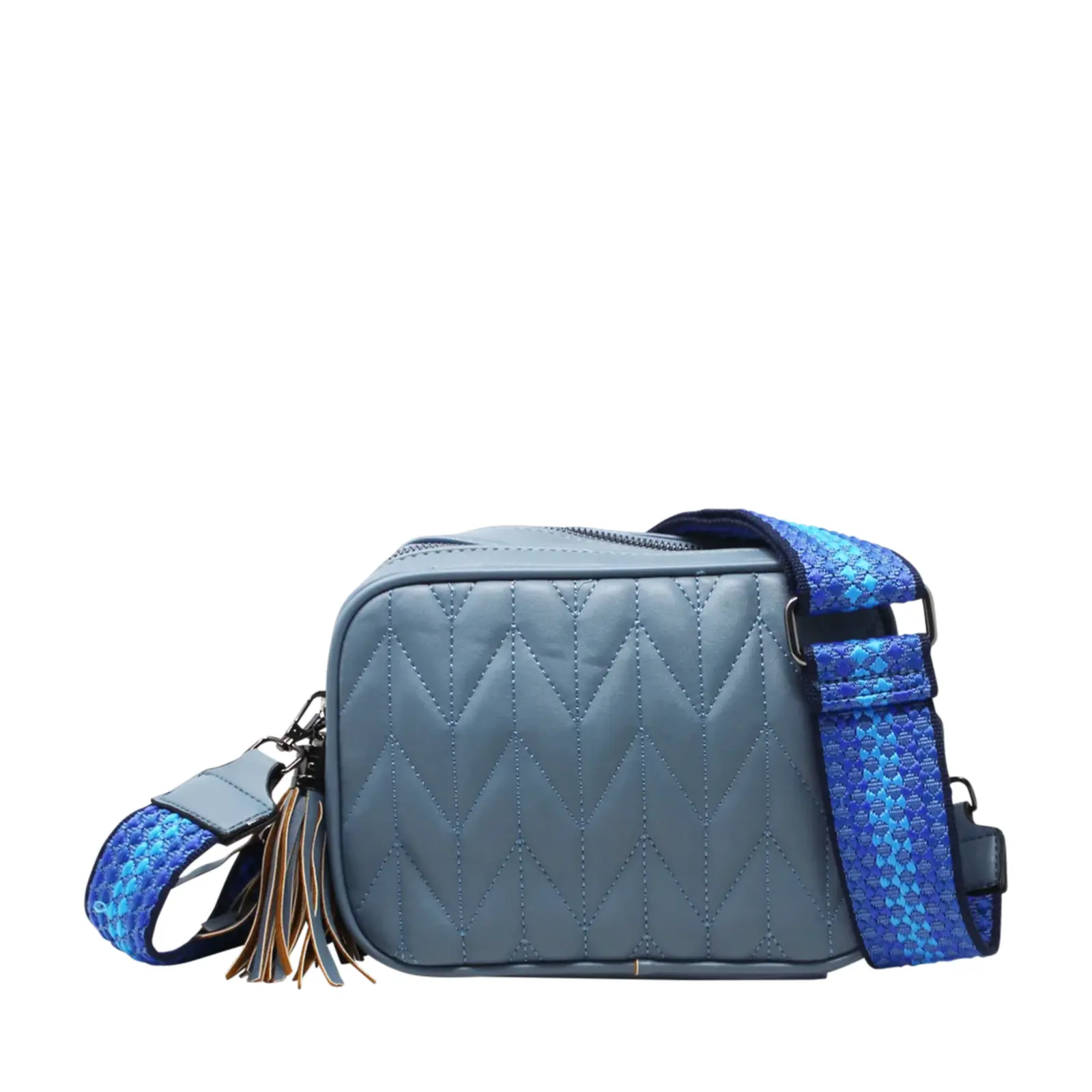 Duo-Pockets Camera Bag with Stitched Chevron Pattern - Image 14