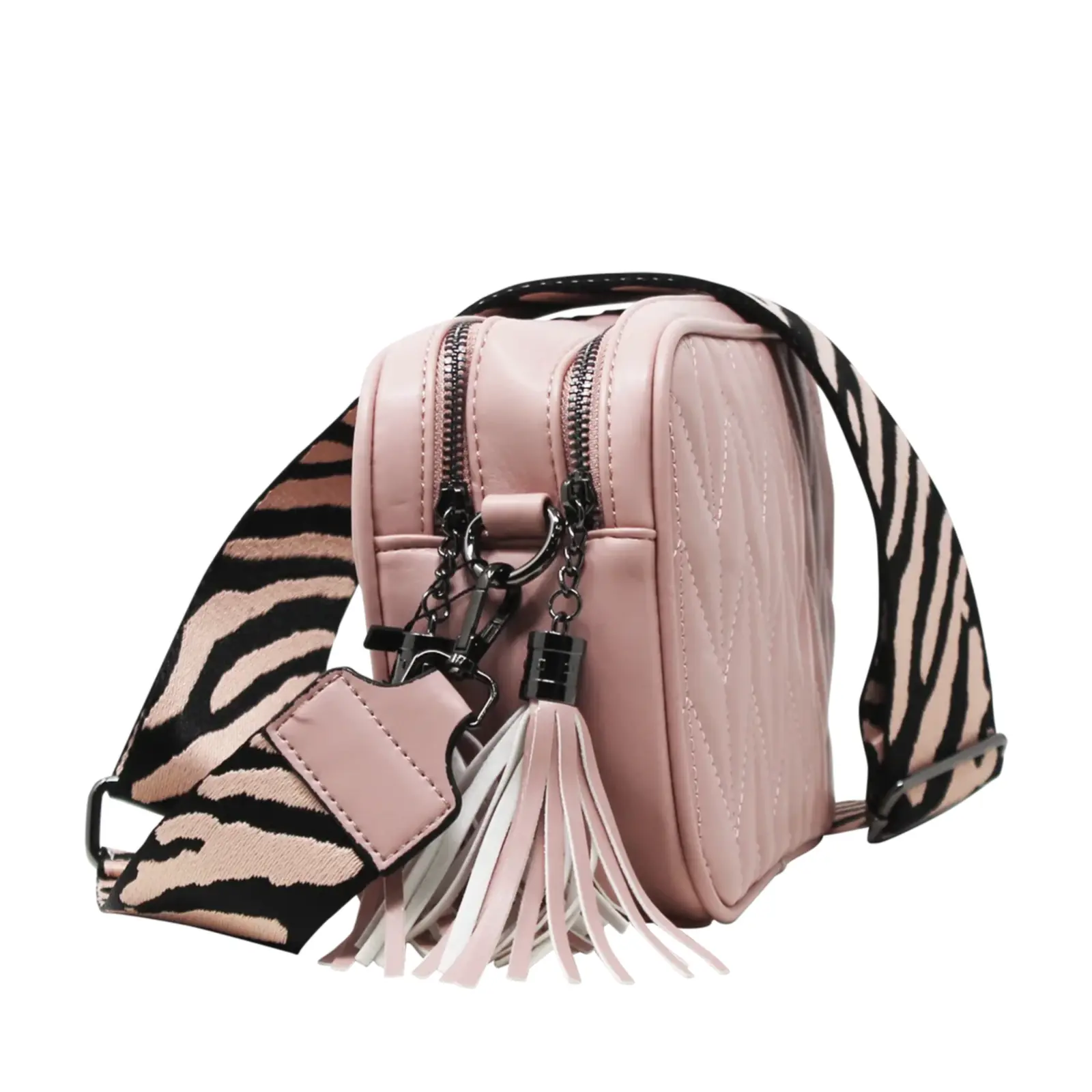 Duo-Pockets Camera Bag with Stitched Chevron Pattern - Image 17