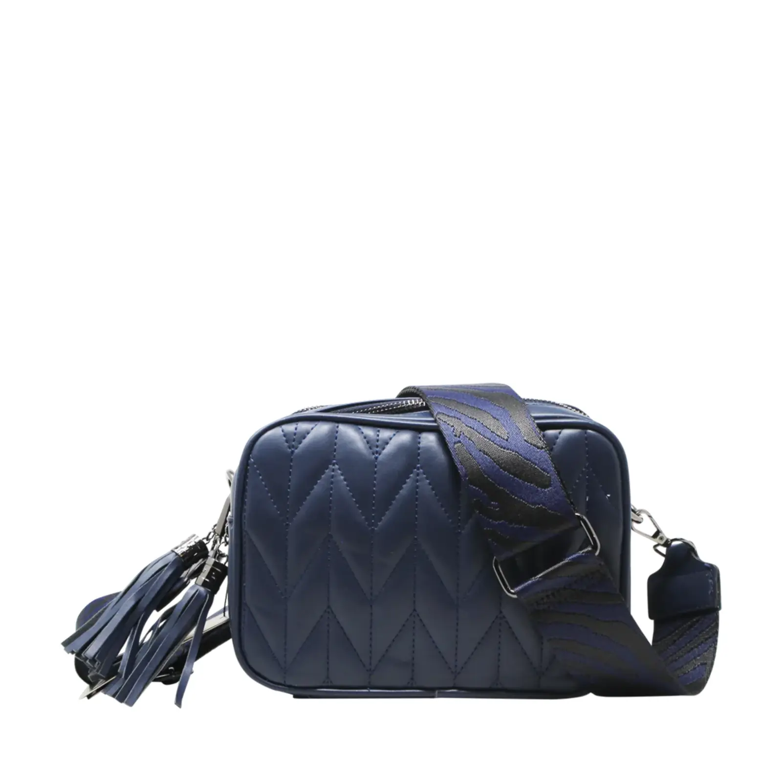 Duo-Pockets Camera Bag with Stitched Chevron Pattern - Image 4