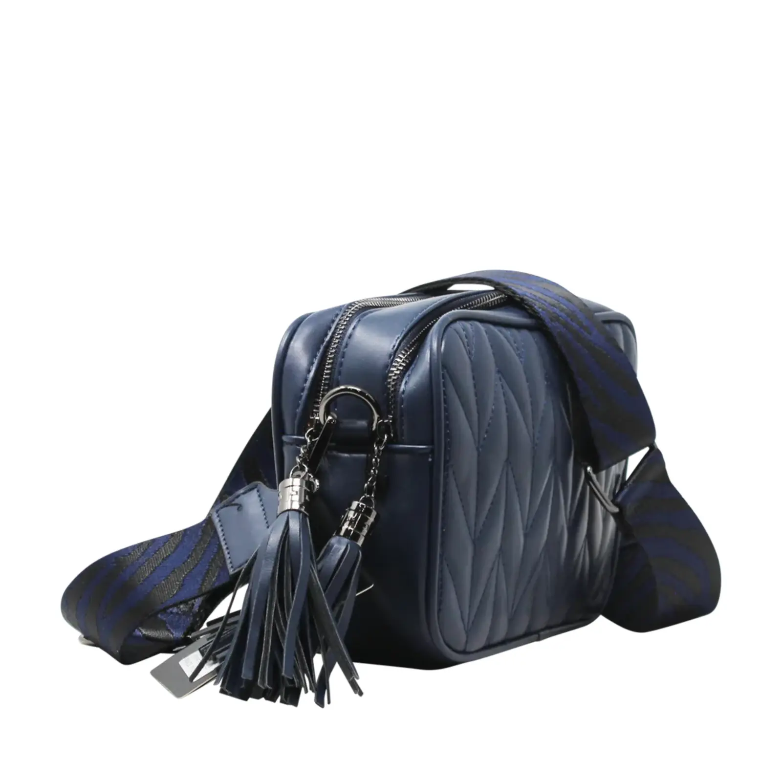 Duo-Pockets Camera Bag with Stitched Chevron Pattern - Image 5