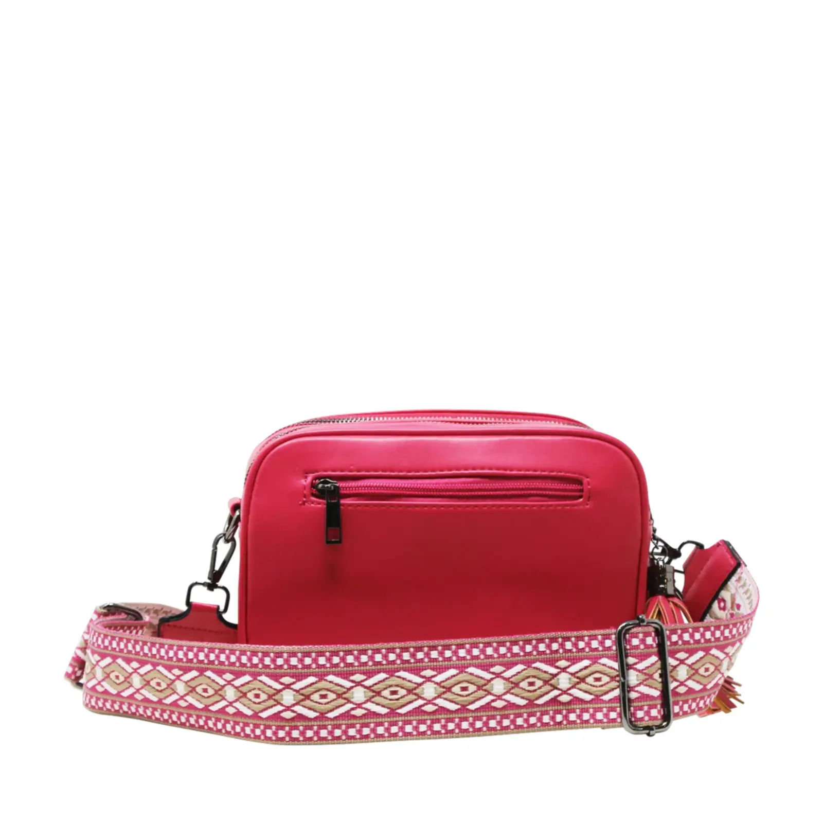 Duo-Pockets Camera Bag with Stitched Chevron Pattern - Image 9