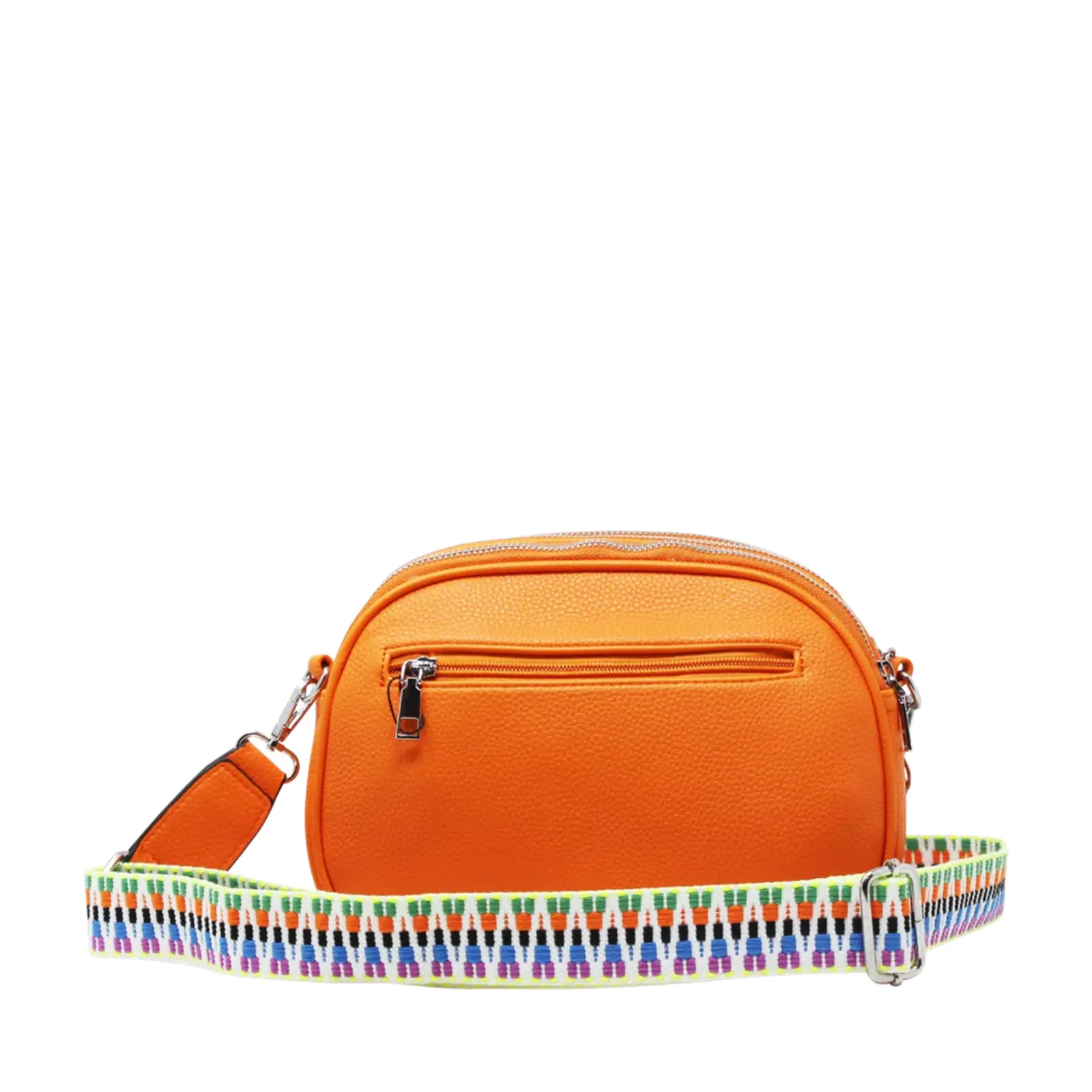 Small V-tag Crossbody Bag with a Canvas Strap - Image 18