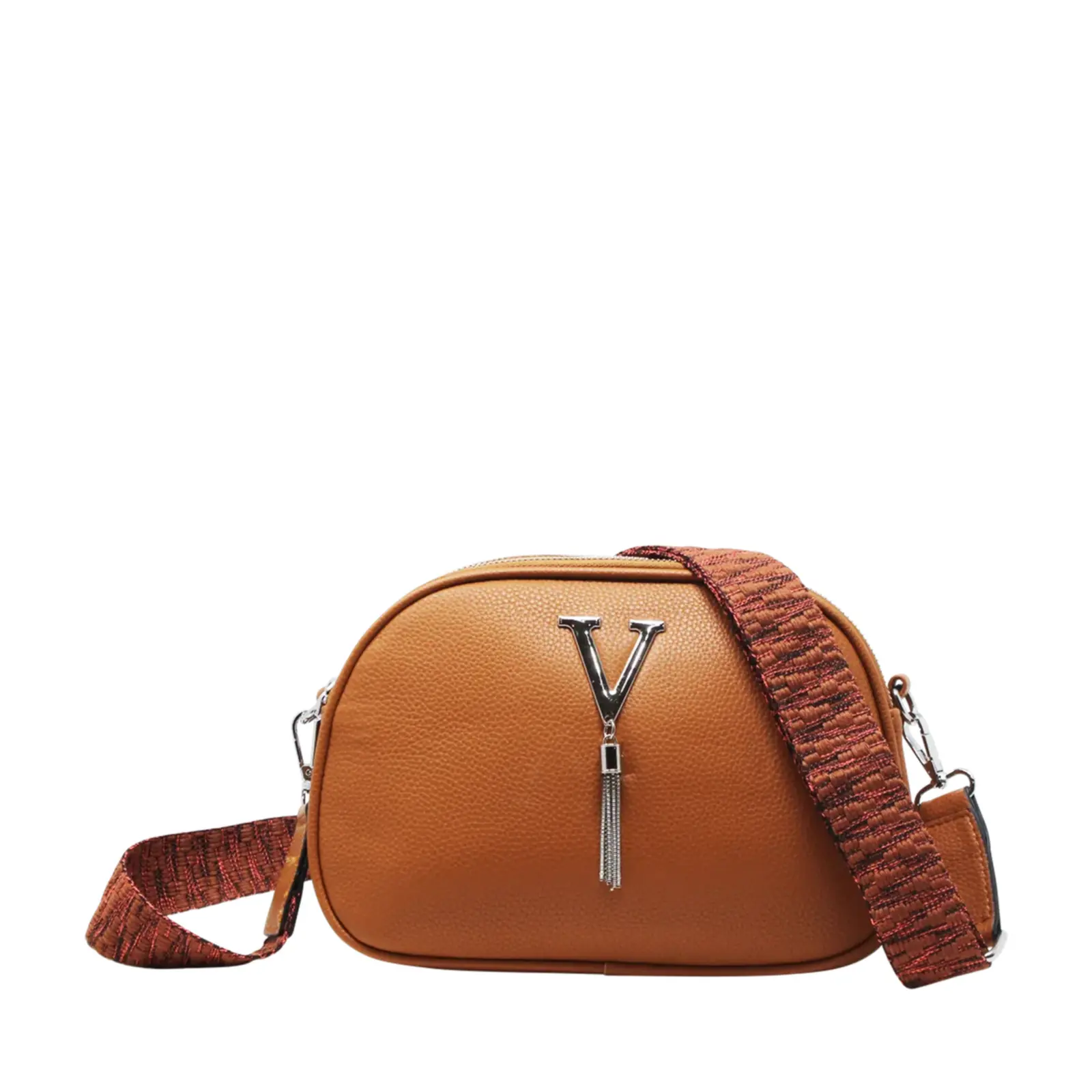 Small V-tag Crossbody Bag with a Canvas Strap - Image 3