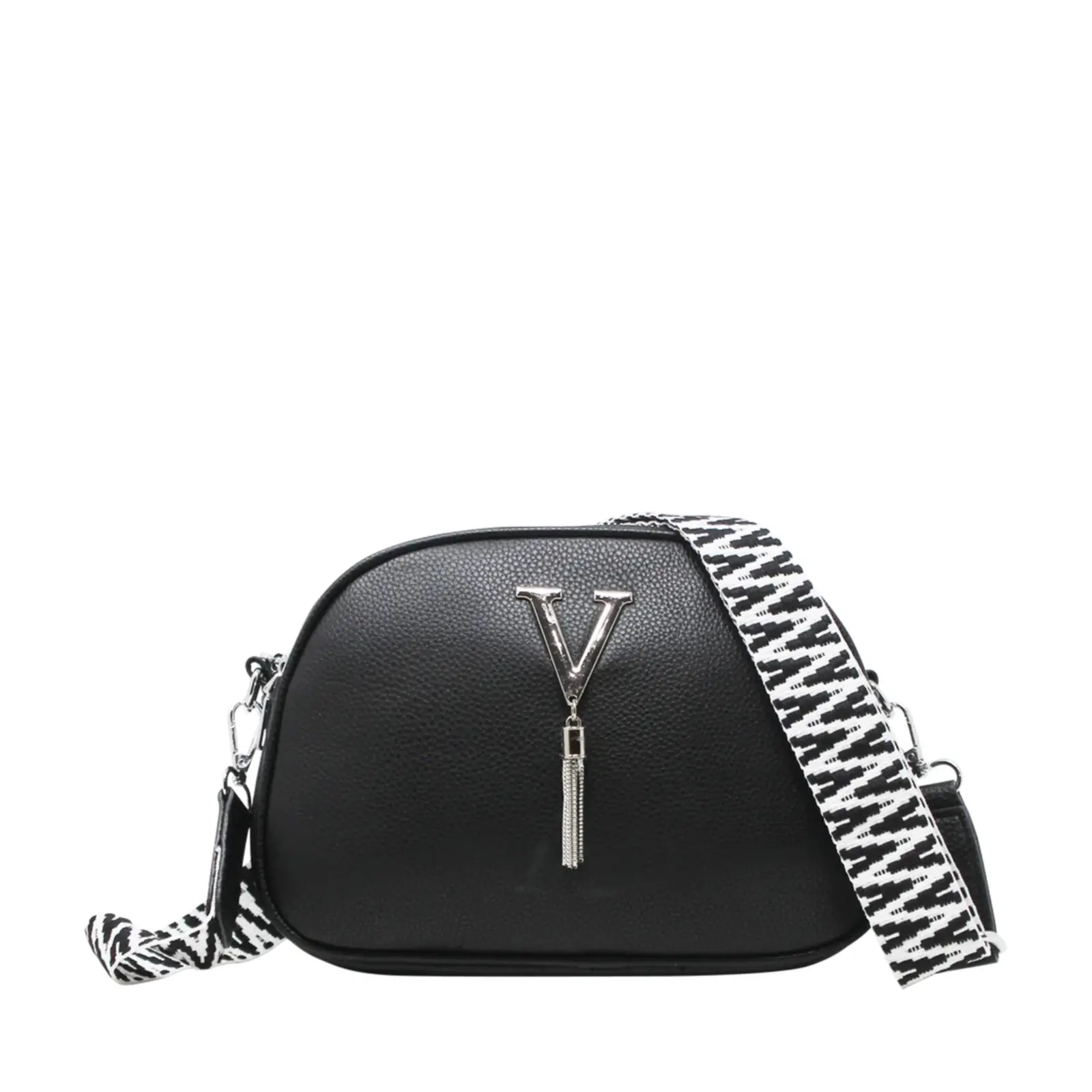 Small V-tag Crossbody Bag with a Canvas Strap