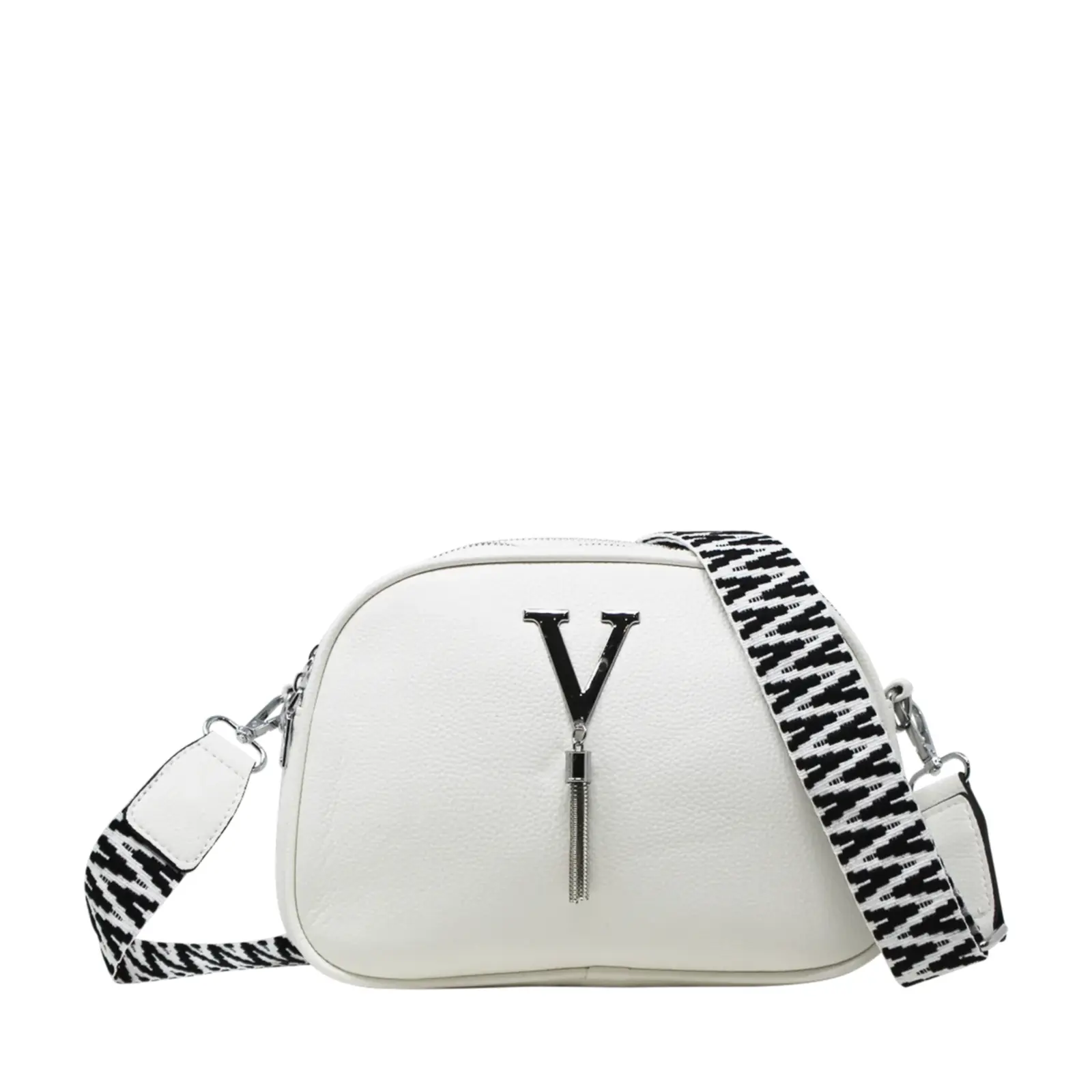 Small V-tag Crossbody Bag with a Canvas Strap - Image 23