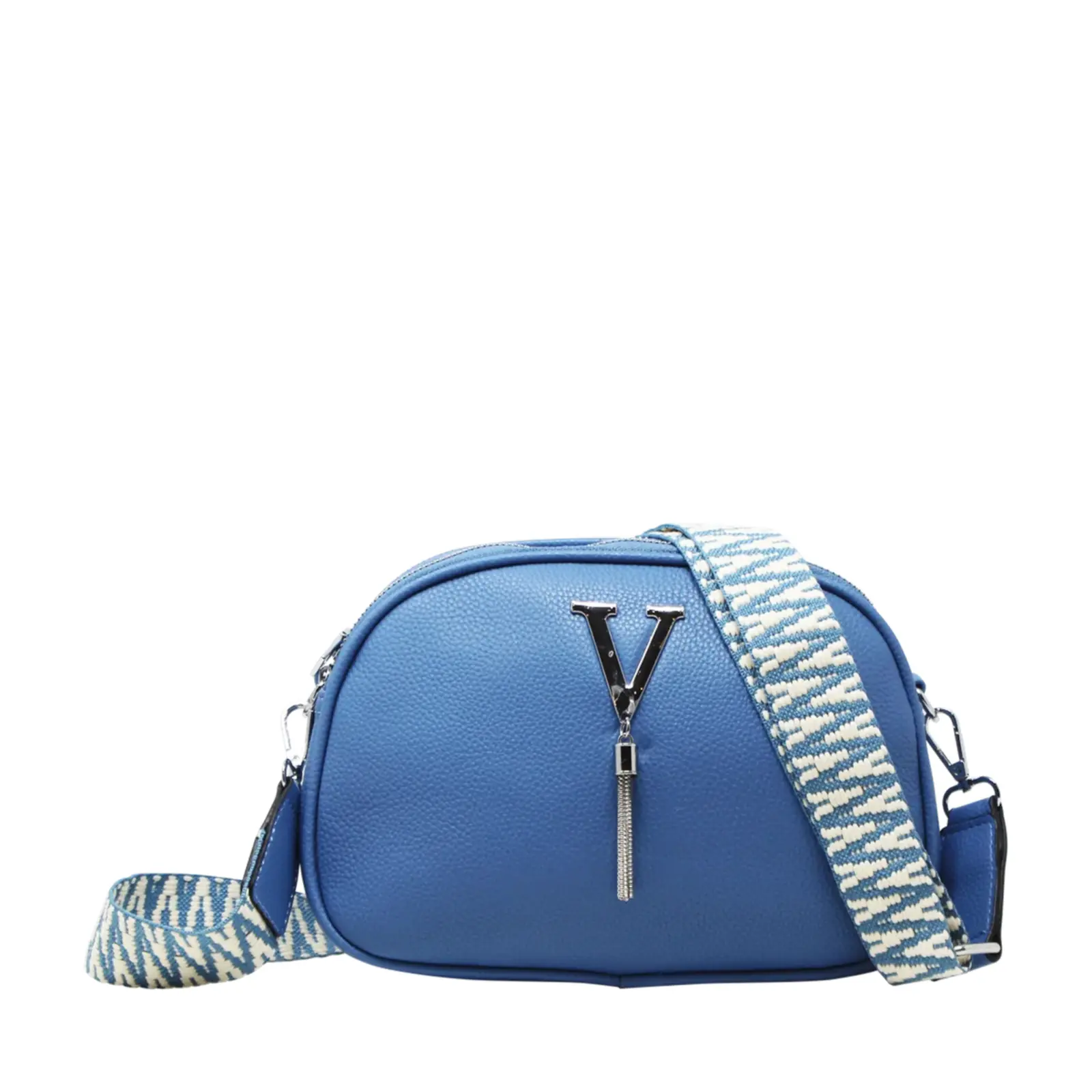 Small V-tag Crossbody Bag with a Canvas Strap - Image 5