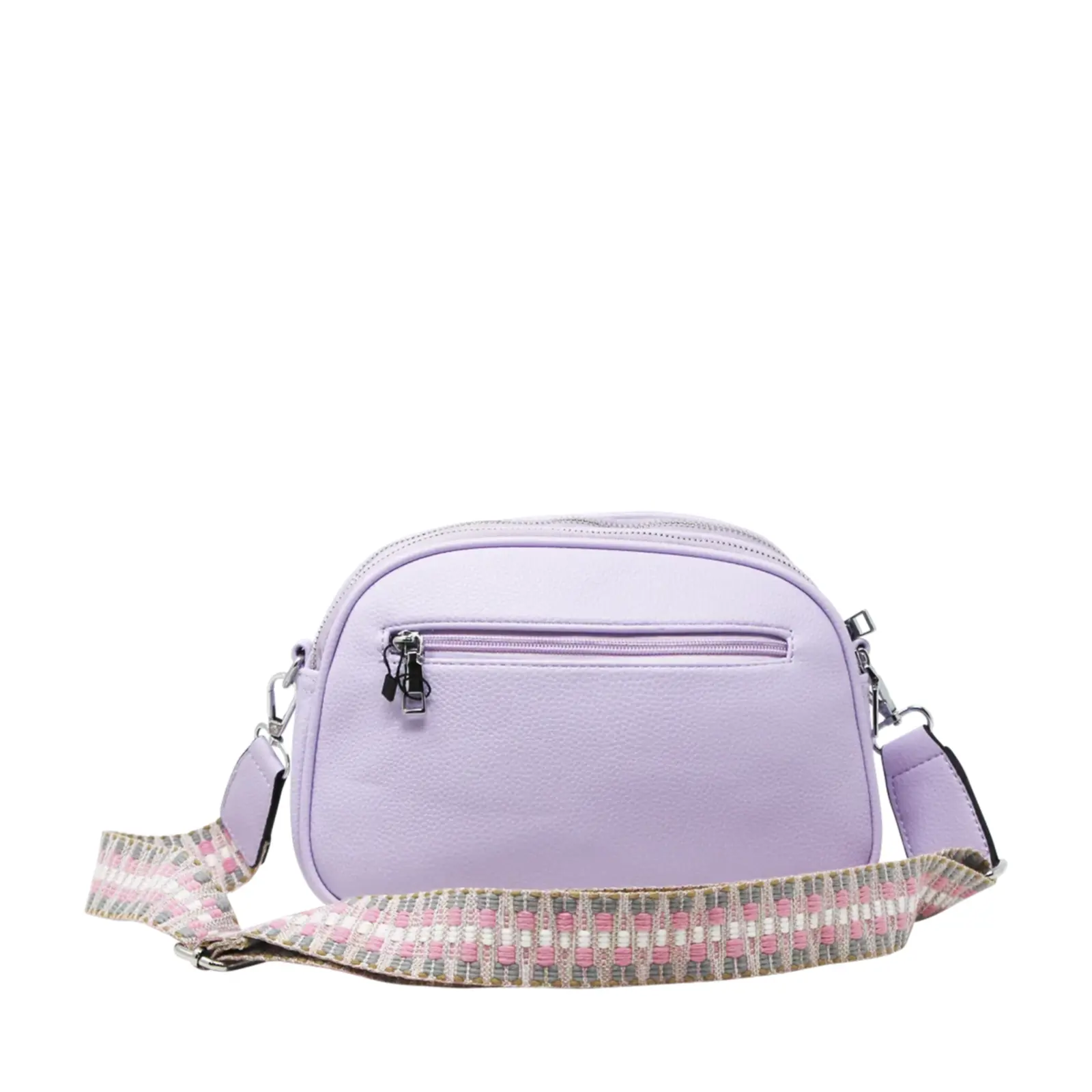 Small V-tag Crossbody Bag with a Canvas Strap - Image 12