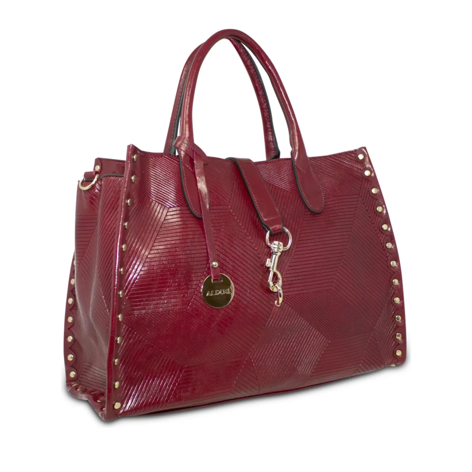 Alpini Faux Leather Scratch and Studs Tote Bag - Image 10