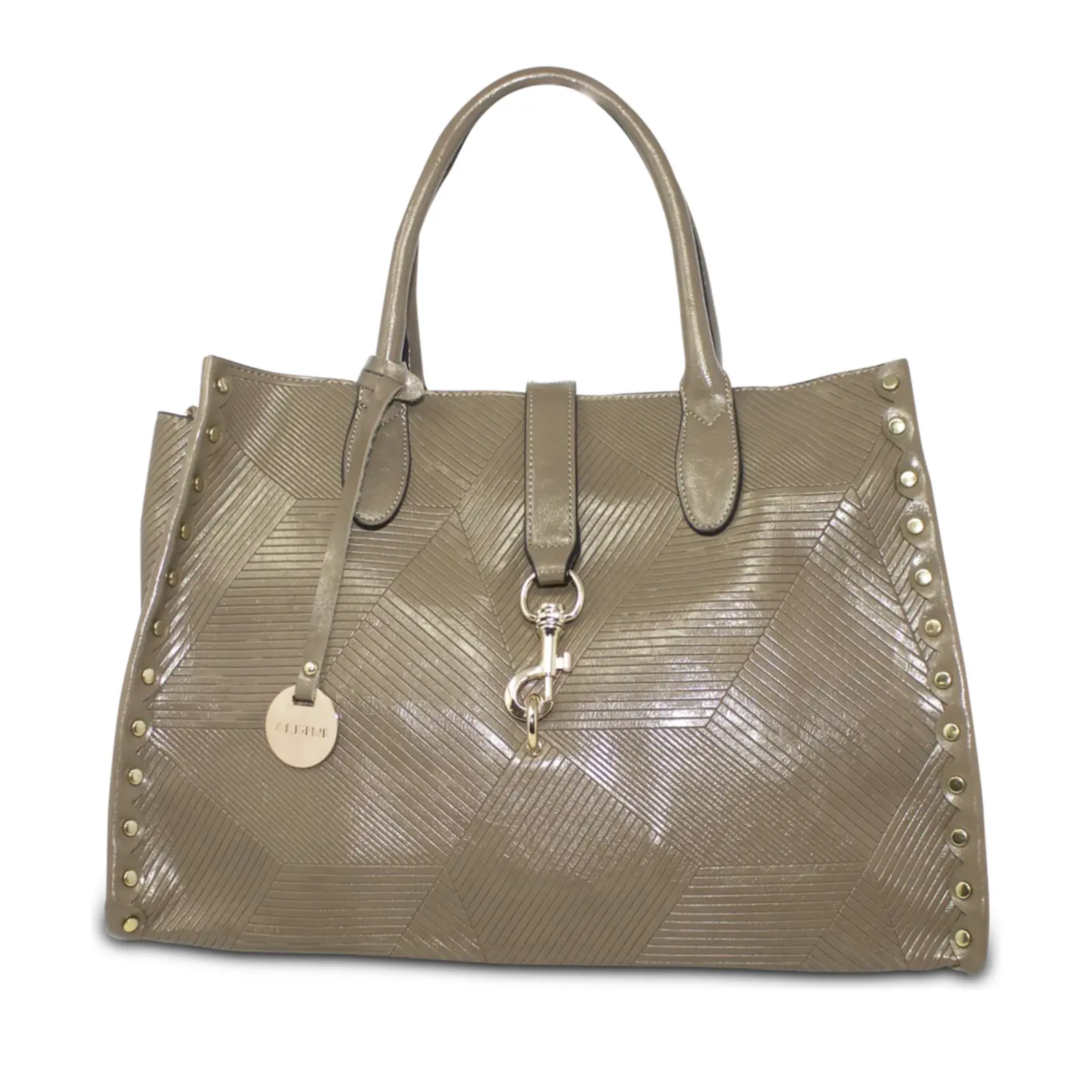 Alpini Faux Leather Scratch and Studs Tote Bag - Image 7