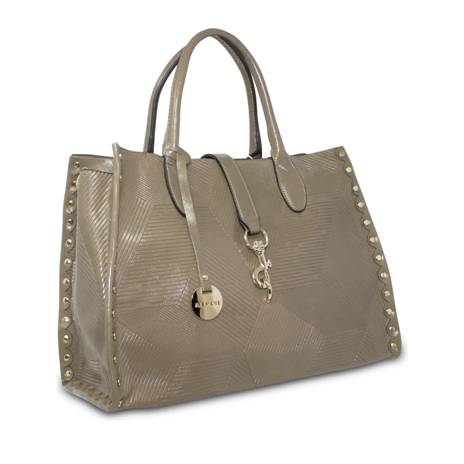 Alpini Faux Leather Scratch and Studs Tote Bag - Image 8