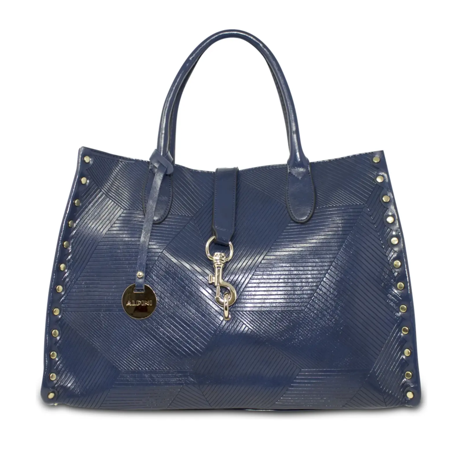 Alpini Faux Leather Scratch and Studs Tote Bag - Image 3