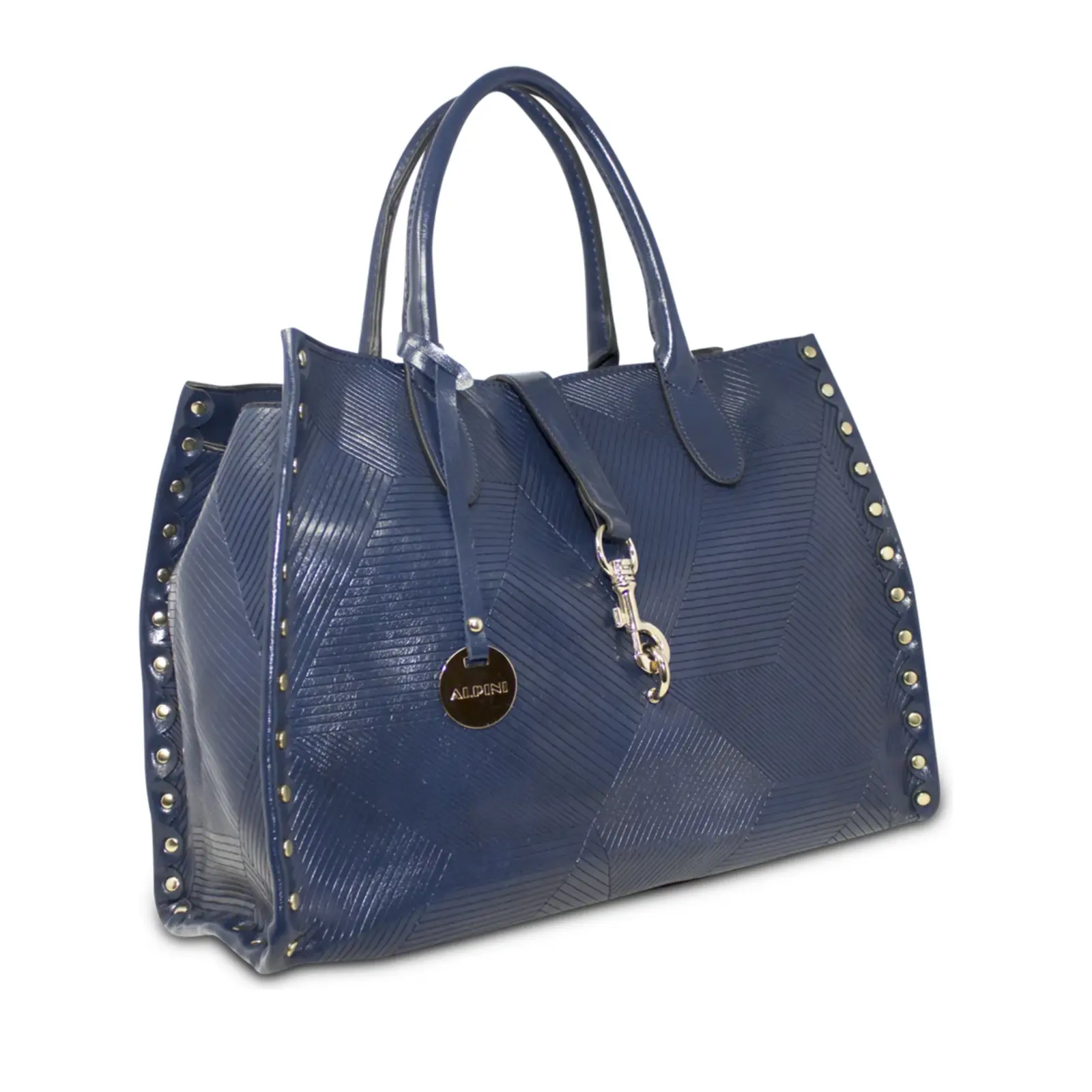 Alpini Faux Leather Scratch and Studs Tote Bag - Image 4