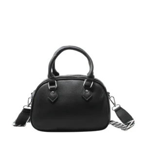 Small Handle Crossbody Bag with a Canvas Strap