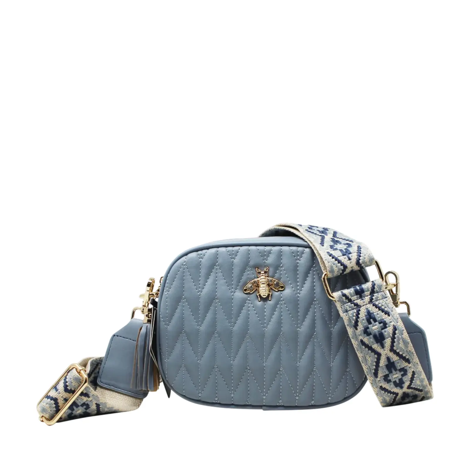 Small Stitched Camera Bag with Bee & Canvas Strap - Image 17