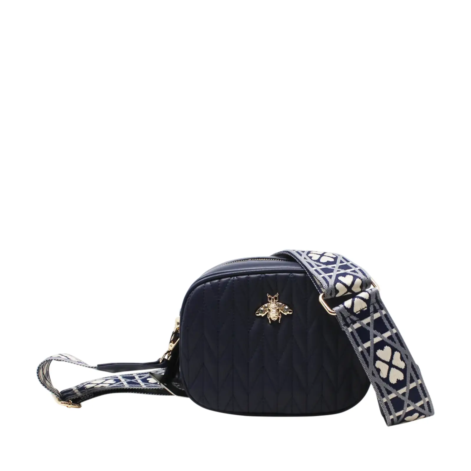 Small Stitched Camera Bag with Bee & Canvas Strap - Image 3