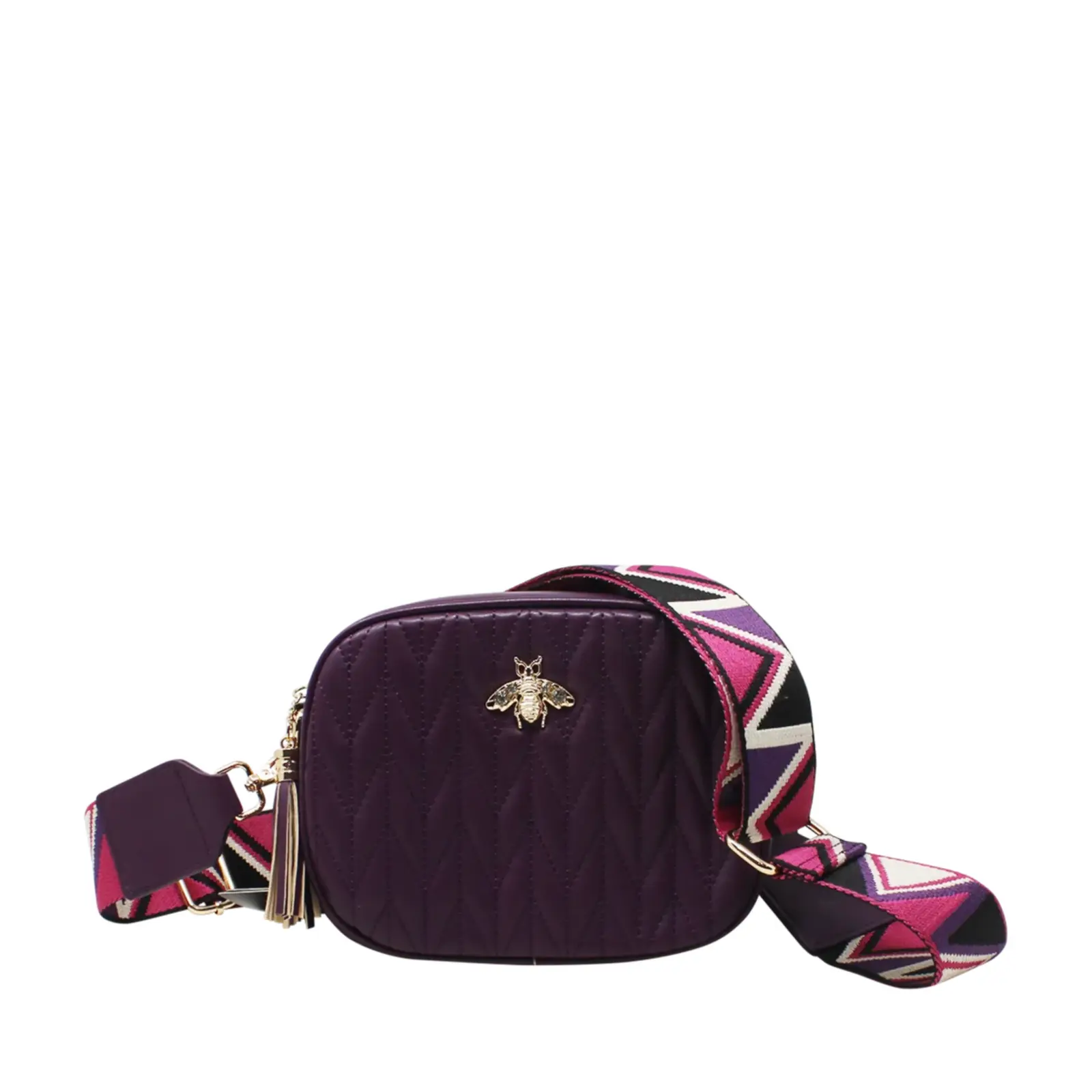 Small Stitched Camera Bag with Bee & Canvas Strap - Image 13