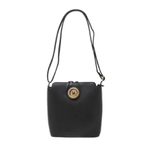 Wooden Button Crossbody Bag