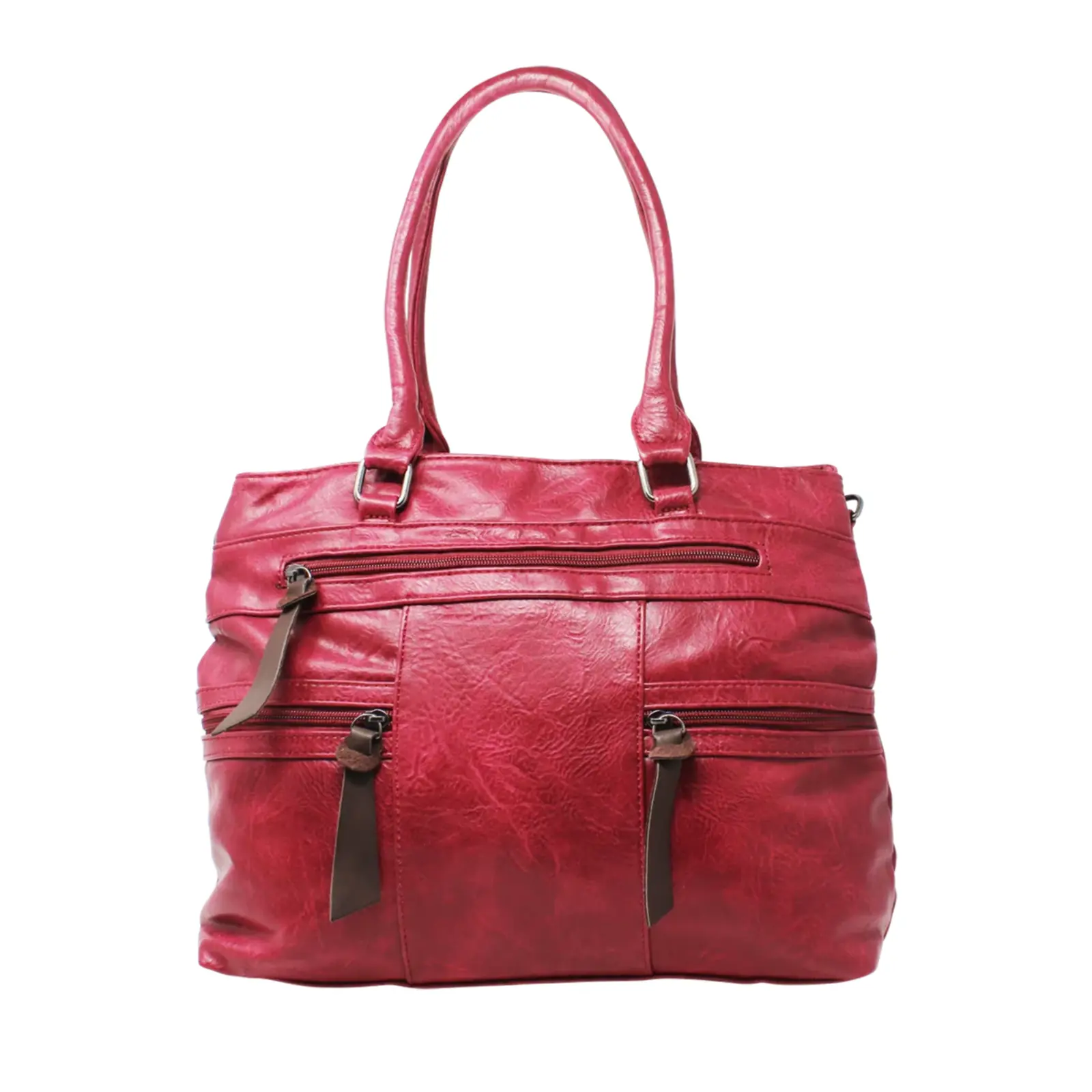 Large Multiple Zippers Tote Bag with Strap - Image 9