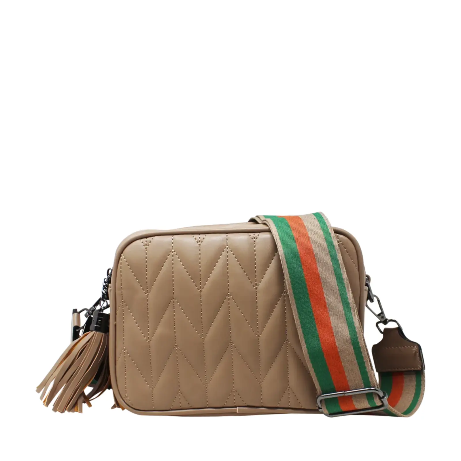 Duo-Pockets Camera Bag with Stitched Chevron Pattern - Image 22