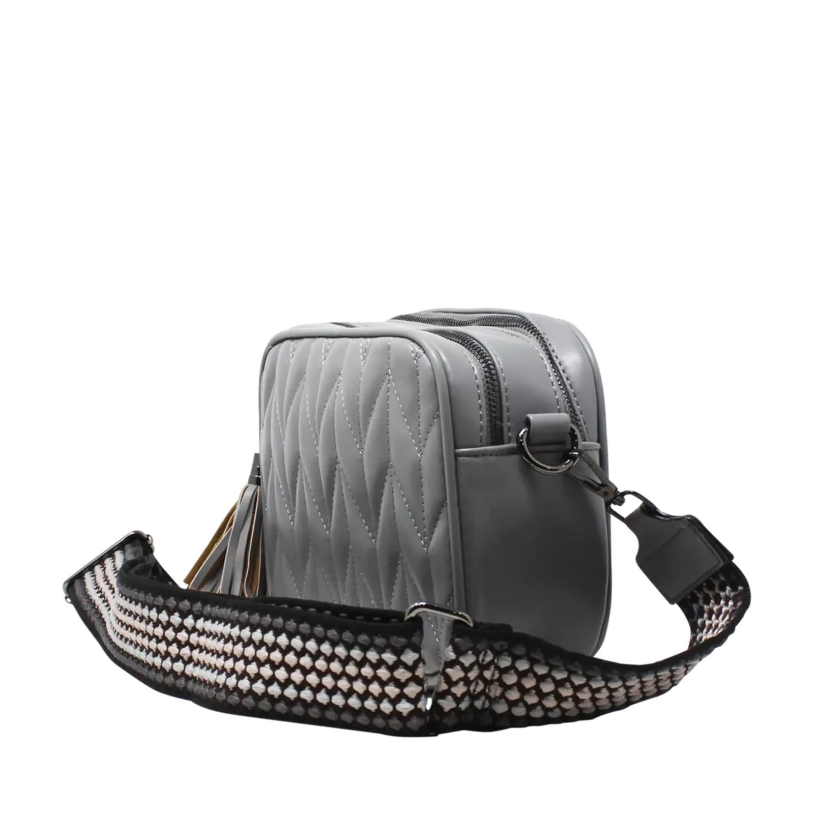 Duo-Pockets Camera Bag with Stitched Chevron Pattern - Image 13