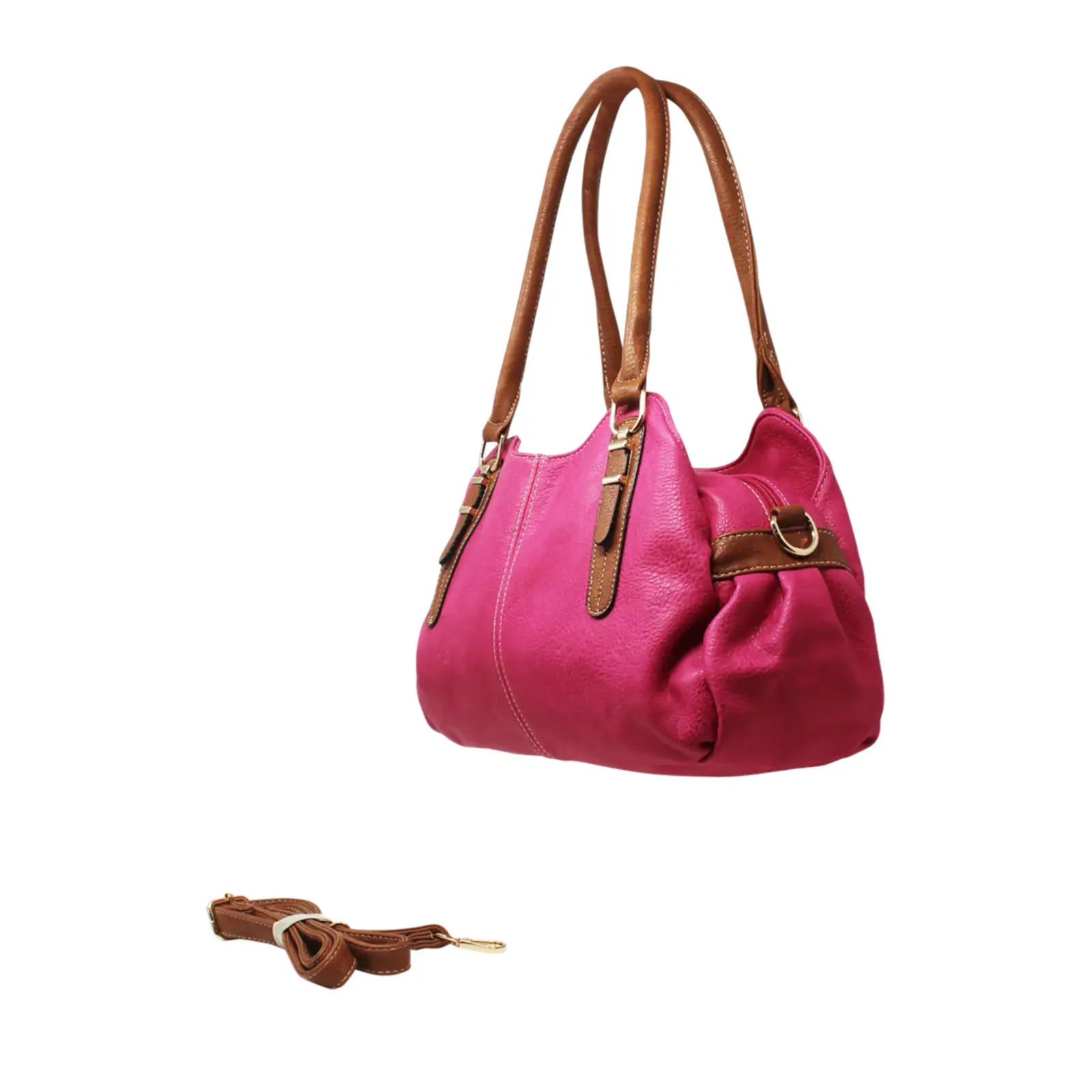 Soft Shoulder/Hobo Bag with Detachable Crossbody Strap - Image 4