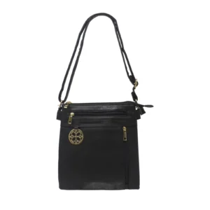 Metal Plate Button Crossbody Bag