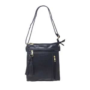 Crossbody Bag with Tassel Zipper Pocket