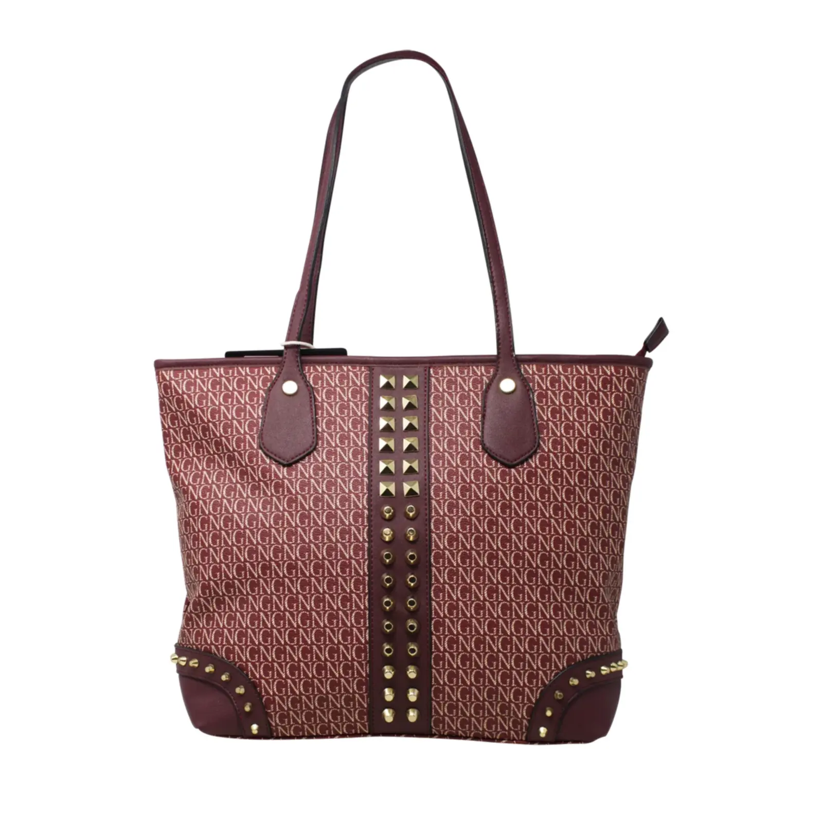 Logo Printed Shopper with Metal Studs - Image 13
