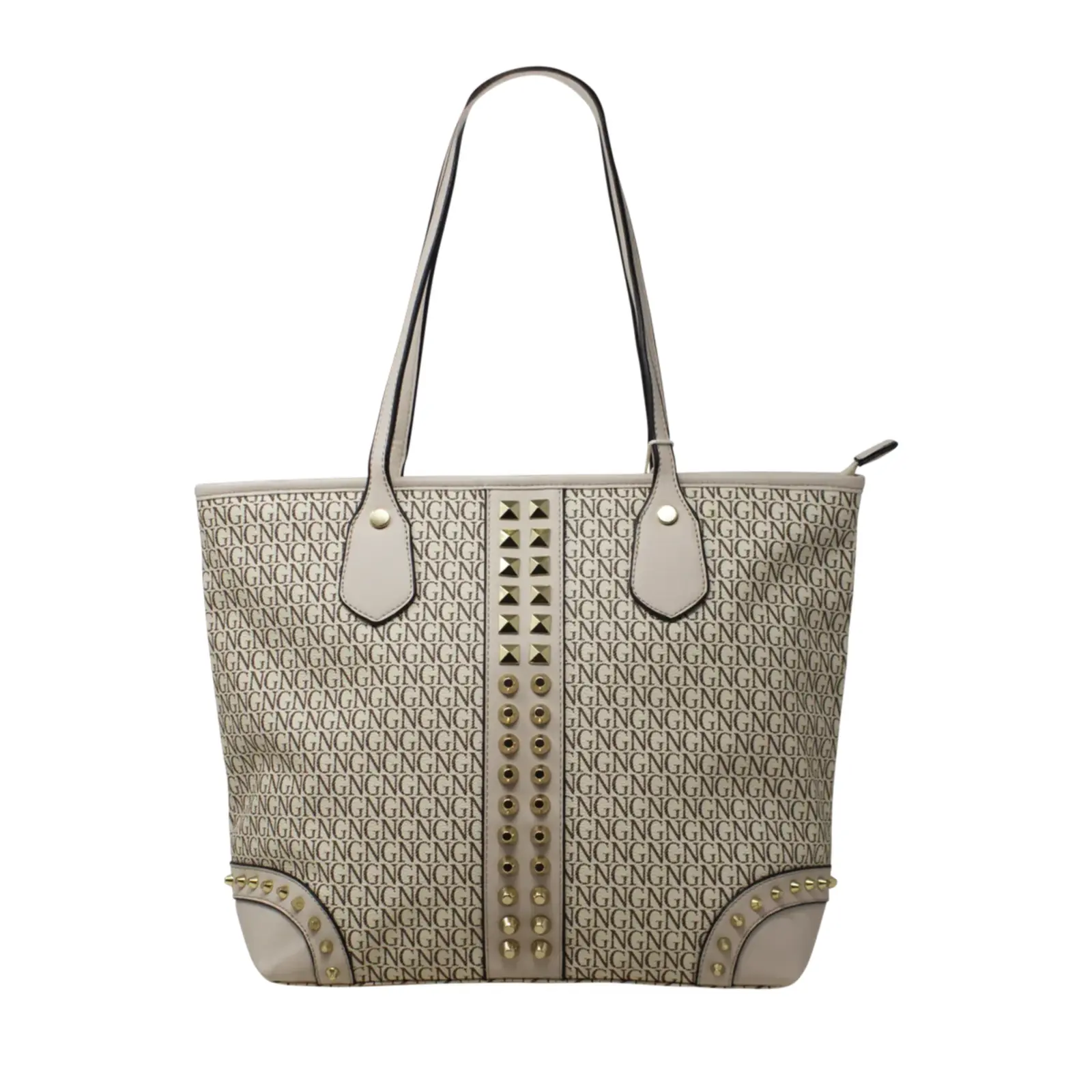 Logo Printed Shopper with Metal Studs - Image 5