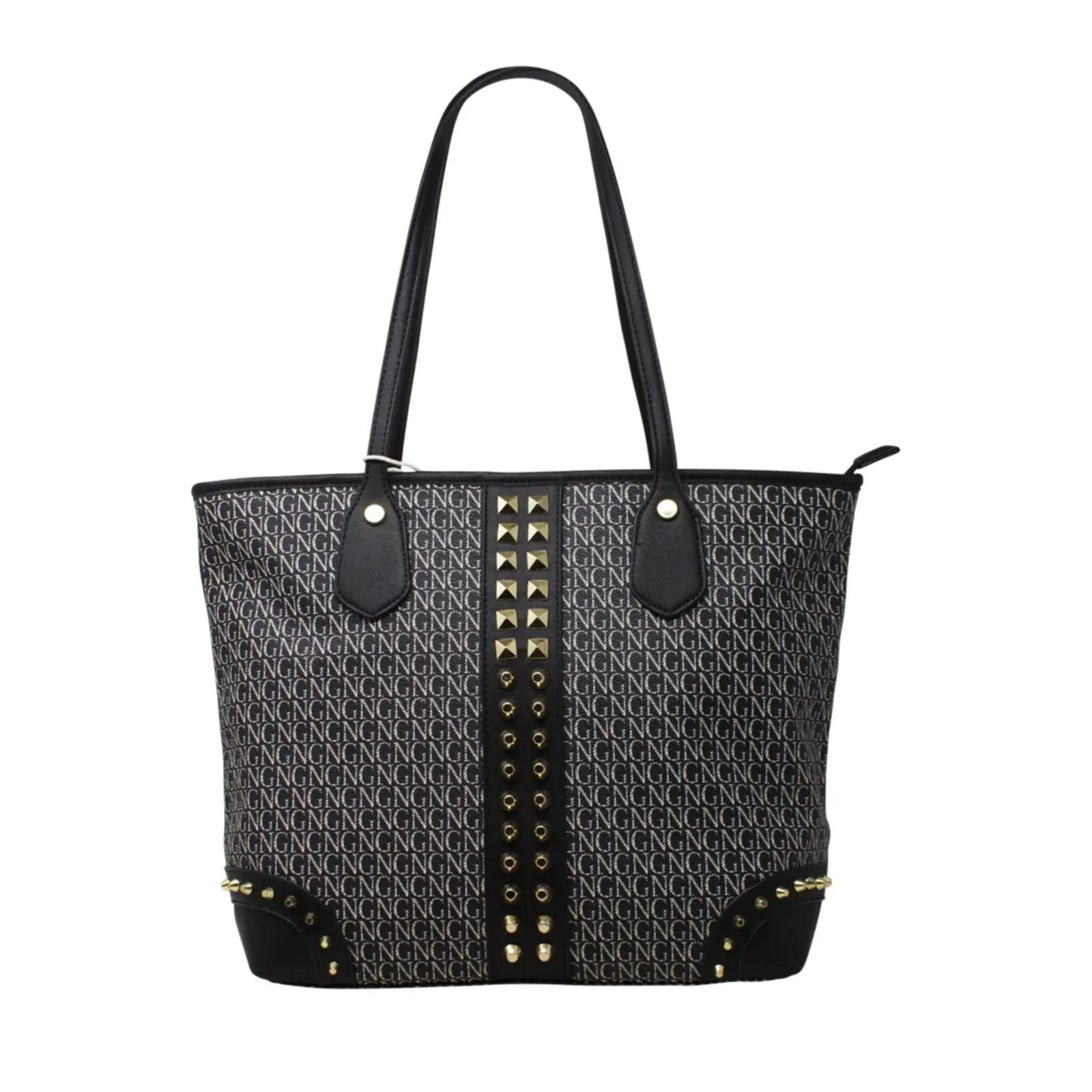 Logo Printed Shopper with Metal Studs - Image 7