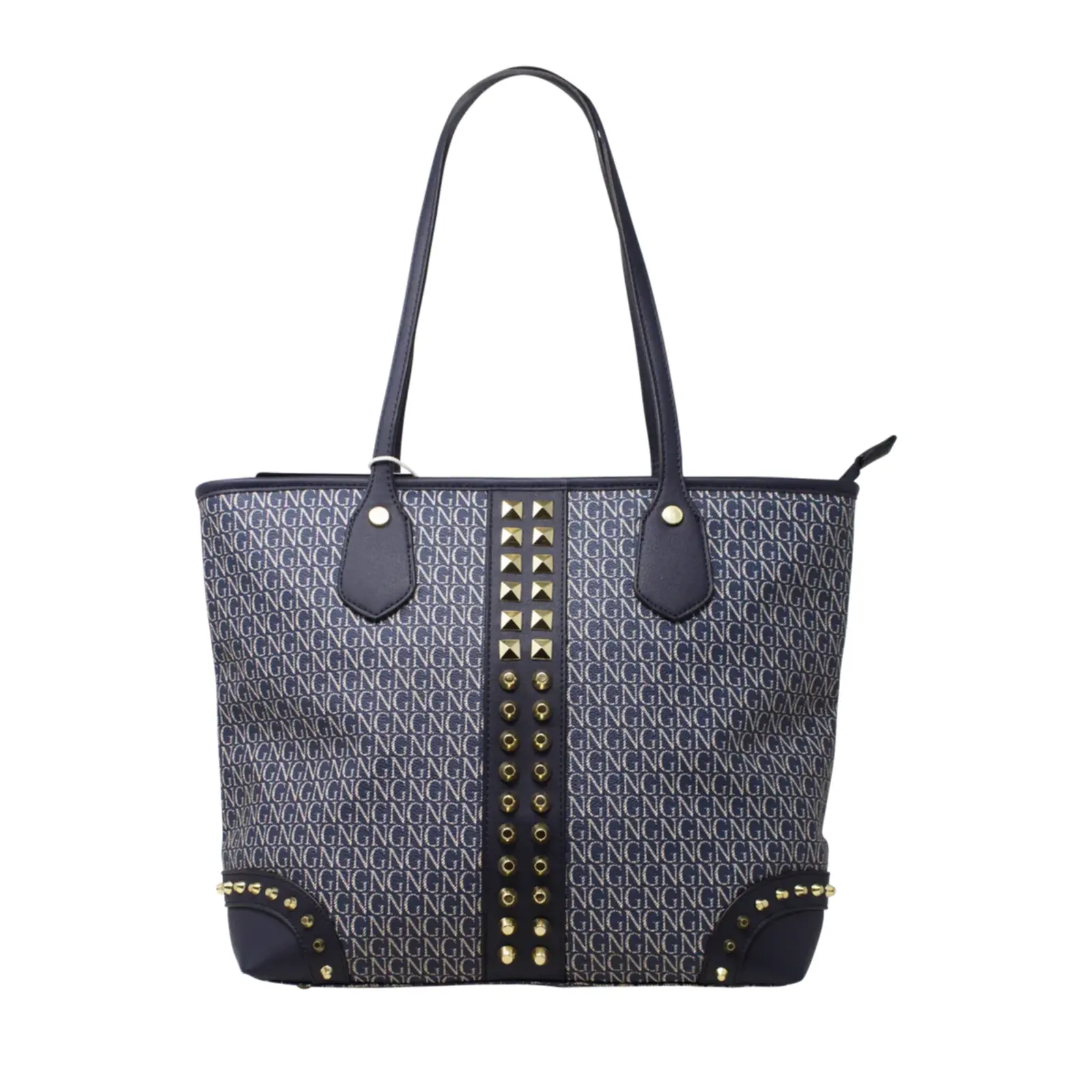 Logo Printed Shopper with Metal Studs - Image 9