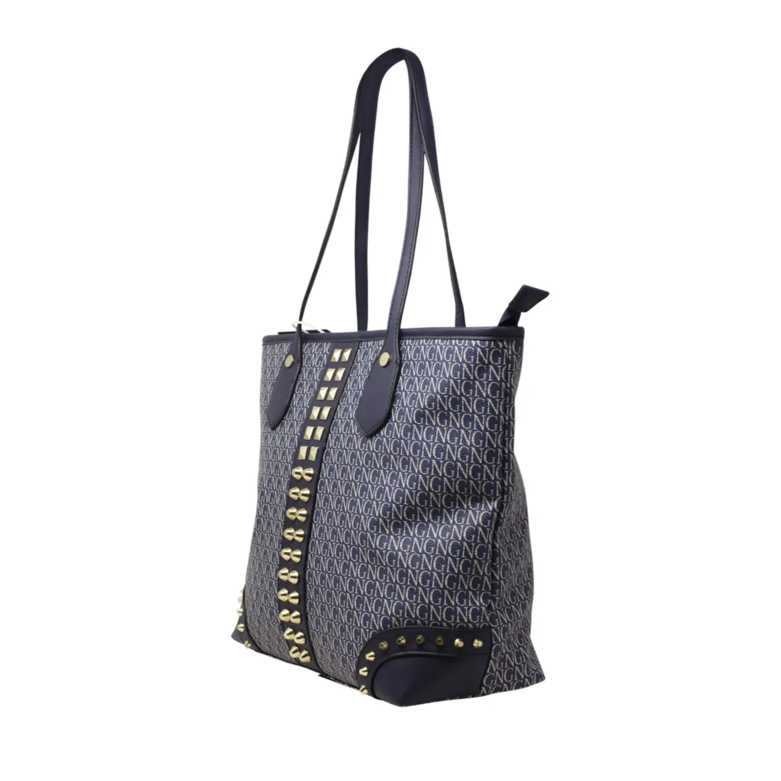 Logo Printed Shopper with Metal Studs - Image 10