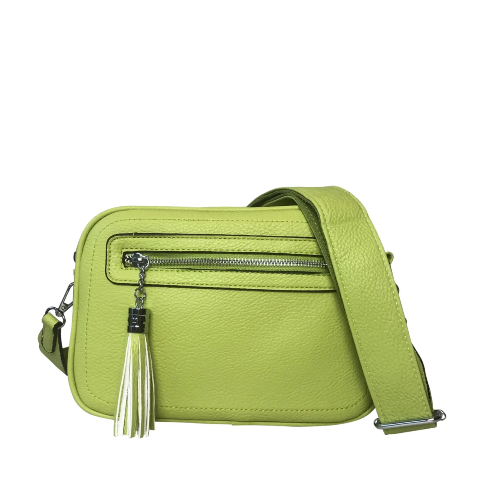 Tassel Accent Duo Zip Crossbody Bag - Image 17