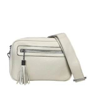 Tassel Accent Duo Zip Crossbody Bag