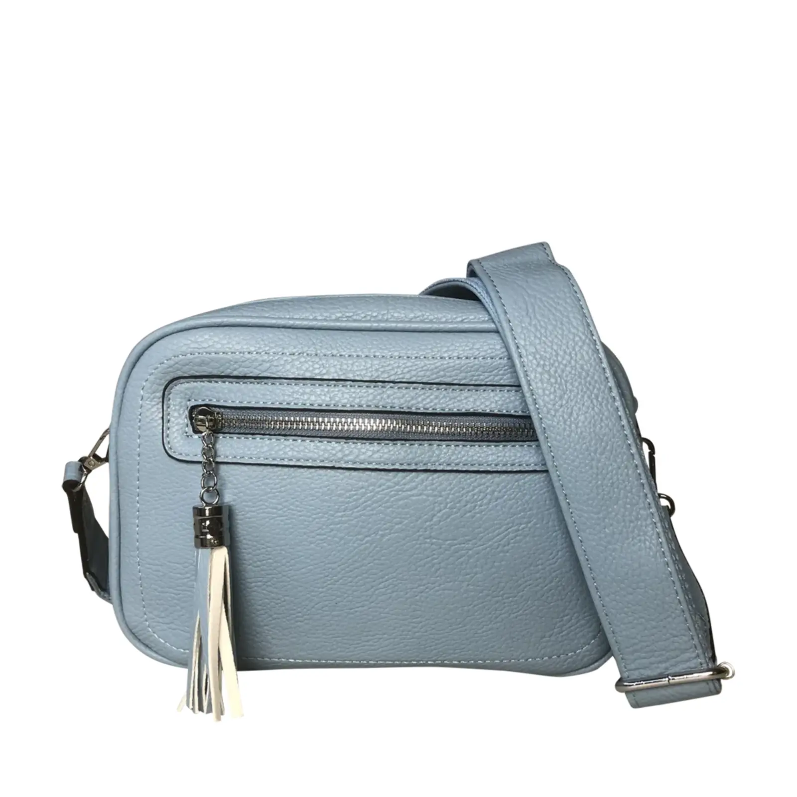 Tassel Accent Duo Zip Crossbody Bag - Image 9