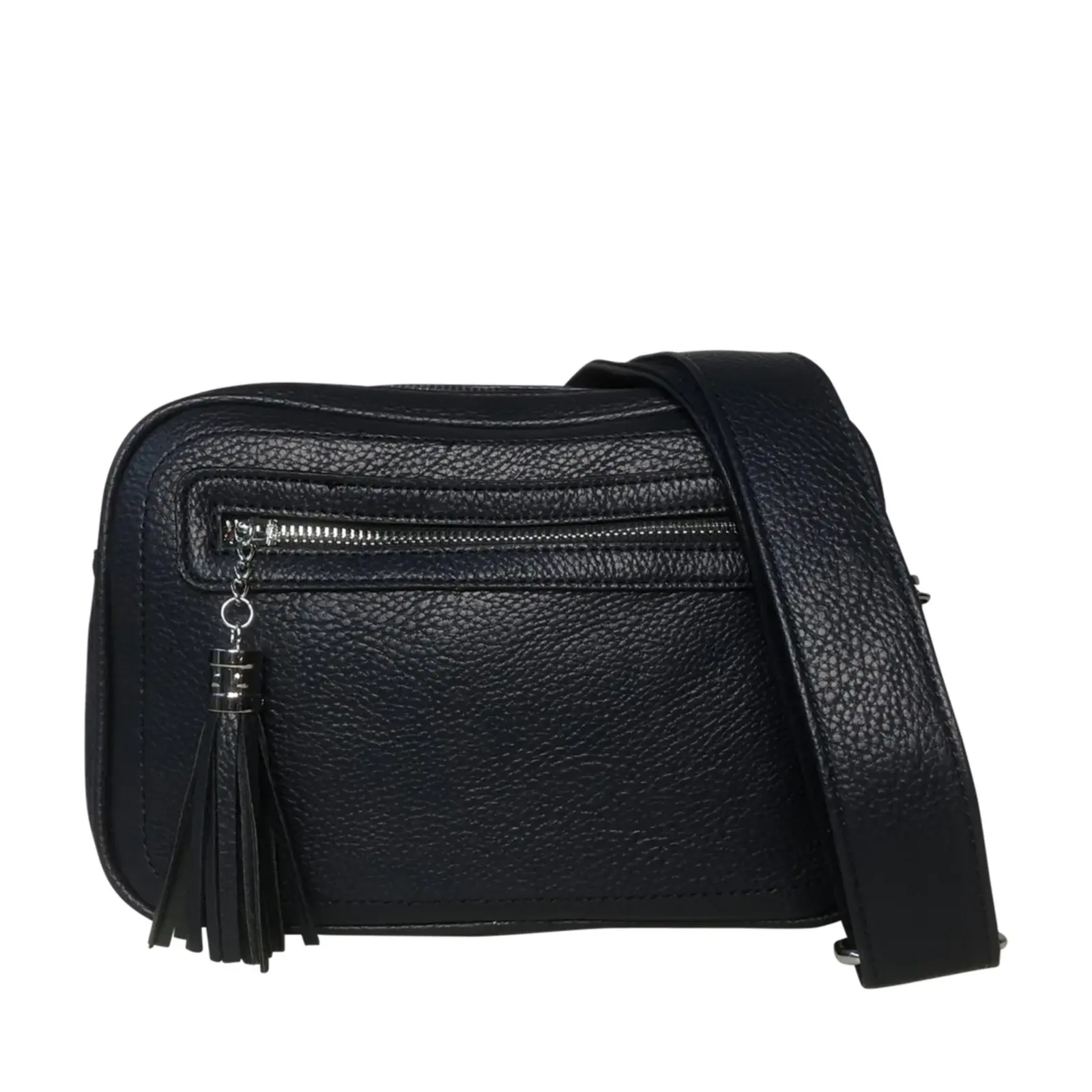 Tassel Accent Duo Zip Crossbody Bag - Image 5