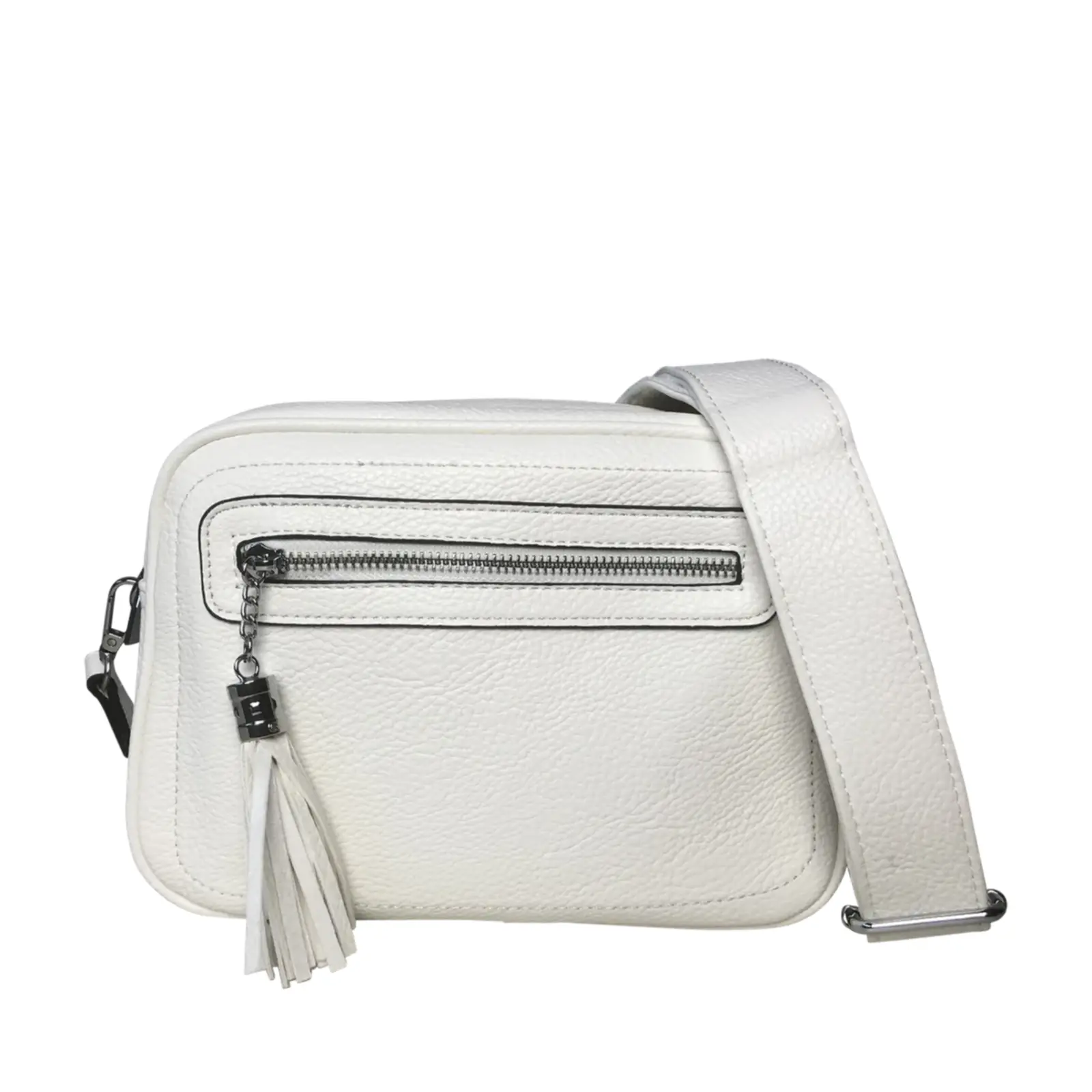 Tassel Accent Duo Zip Crossbody Bag - Image 19