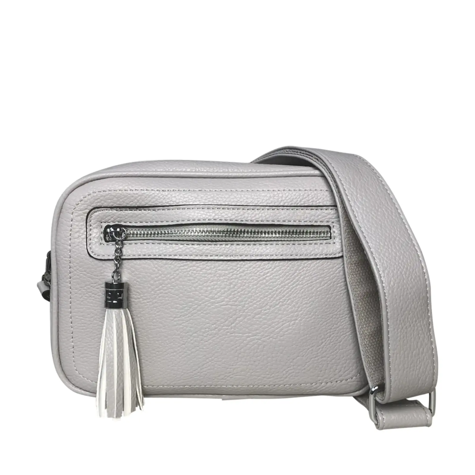 Tassel Accent Duo Zip Crossbody Bag - Image 7