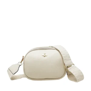 Bee Decor Crossbody Bag with Canvas Strap