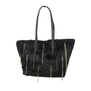 Alpini Faux Fur Chain Detail Tote Bag