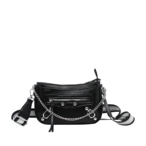 Trendy Crossbody Bag with Metallic Luster