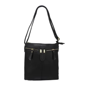 Double Tilted Pockets Crossbody Bag