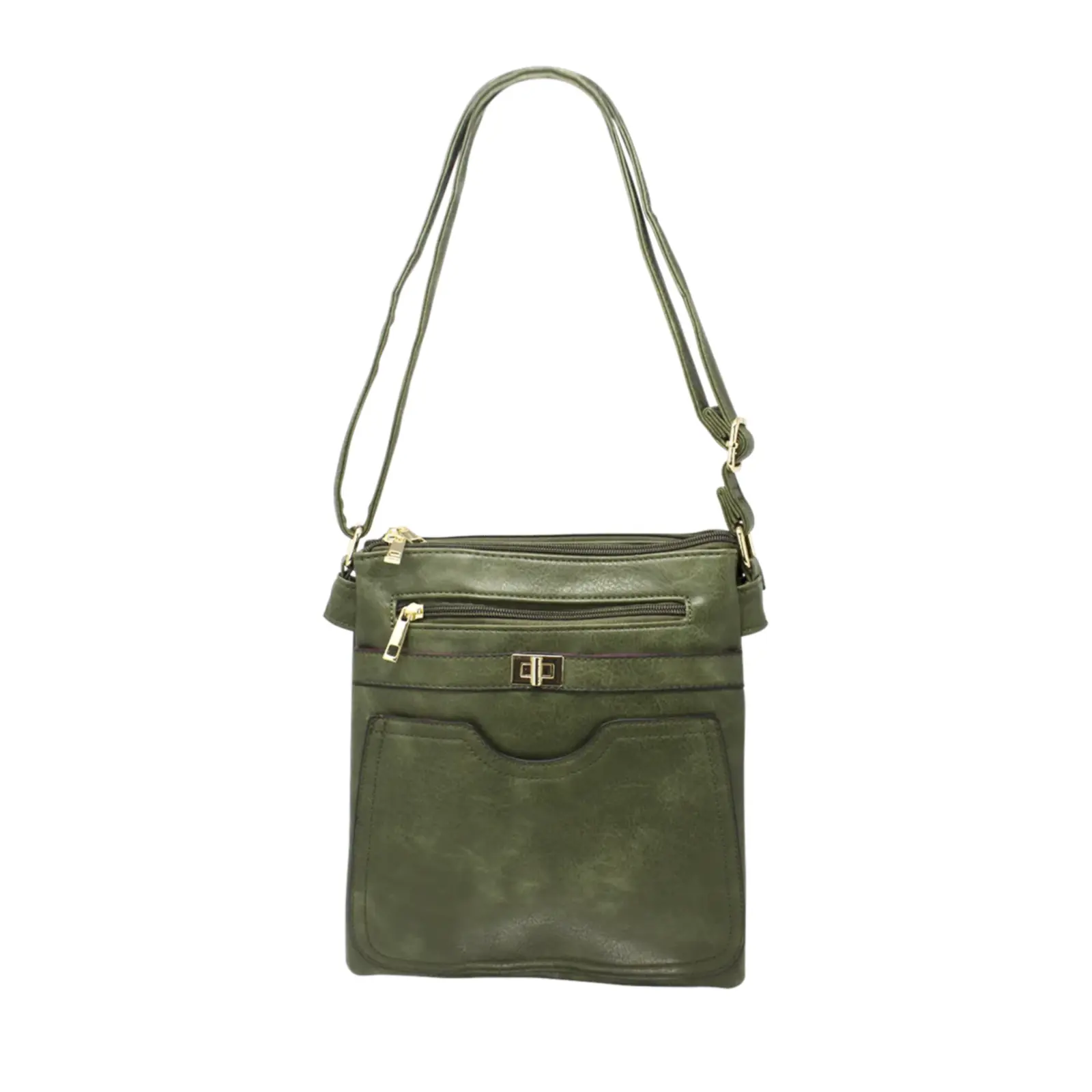 Messenger Crossbody with Zipped and Open Pockets - Image 9
