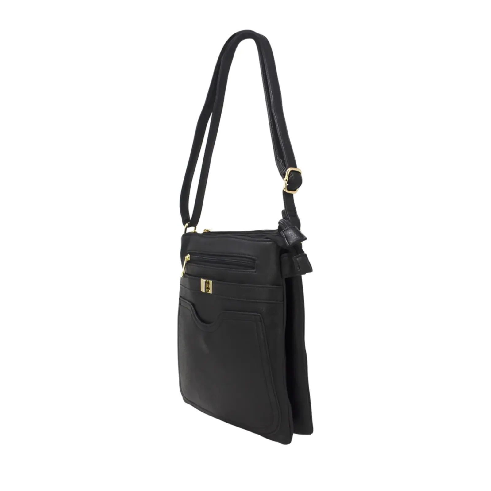 Messenger Crossbody with Zipped and Open Pockets - Image 2