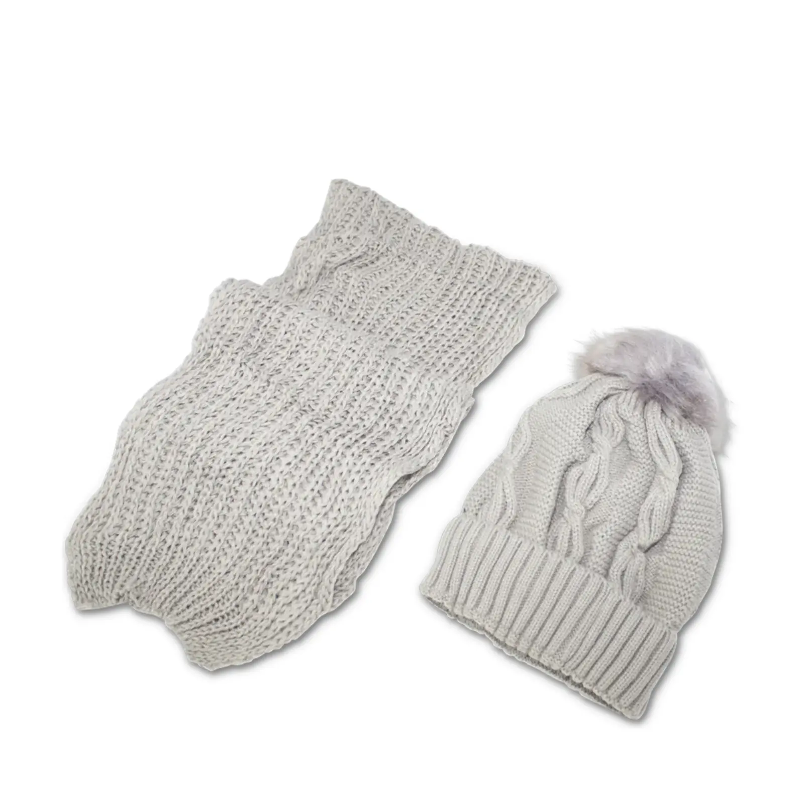 Plain Pom Pom Hat & Scarf Set - Image 6