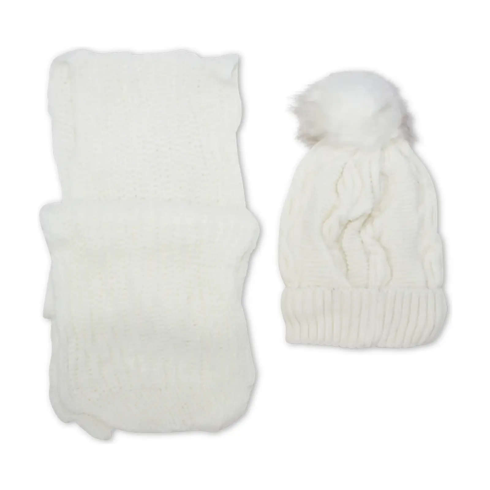Plain Pom Pom Hat & Scarf Set - Image 9