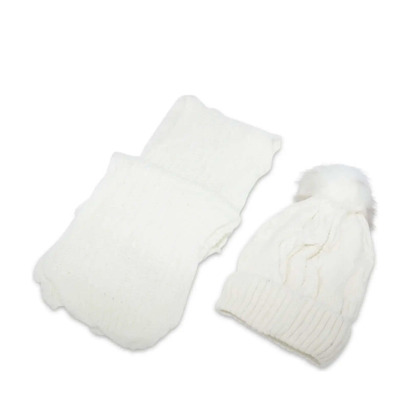 Plain Pom Pom Hat & Scarf Set - Image 10