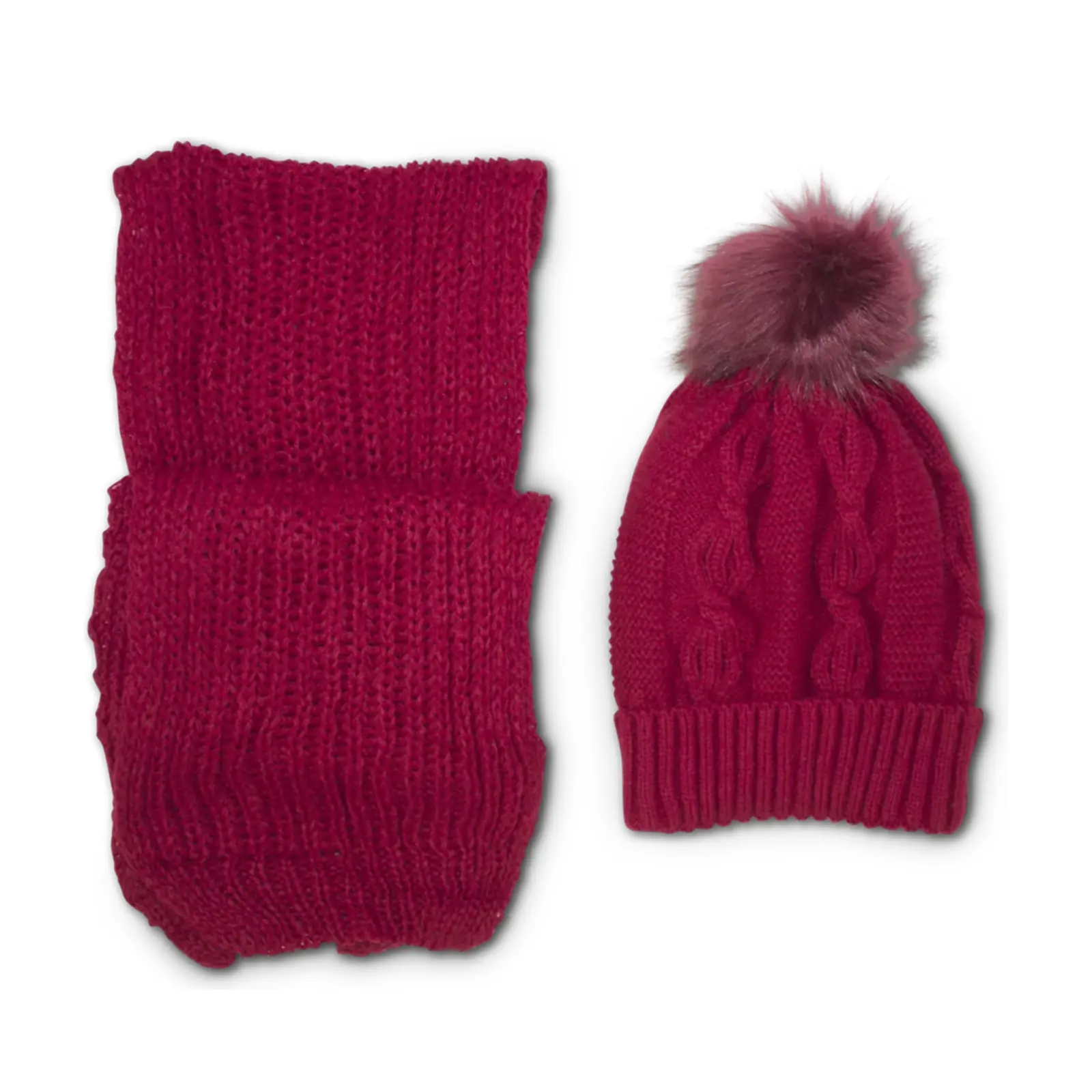 Plain Pom Pom Hat & Scarf Set - Image 7