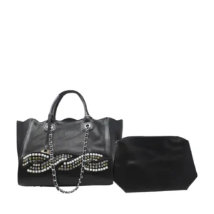 ALPINI Scallop Edge Diamante Details Tote Set